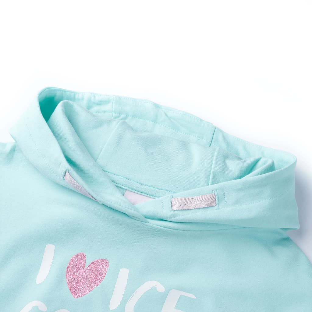 VidaXL pull enfant avec capuche 140 bleu mer clair