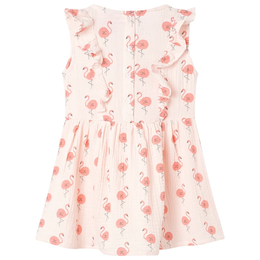 VidaXL robe enfant à volants 128 rose tendre