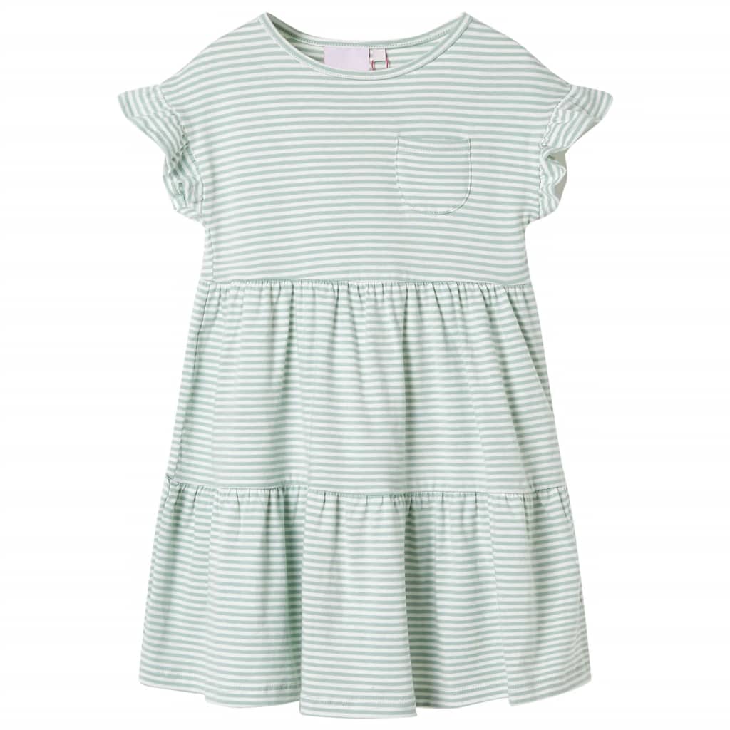 VidaXL Robe enfant avec volants sur les manches 92 menthe