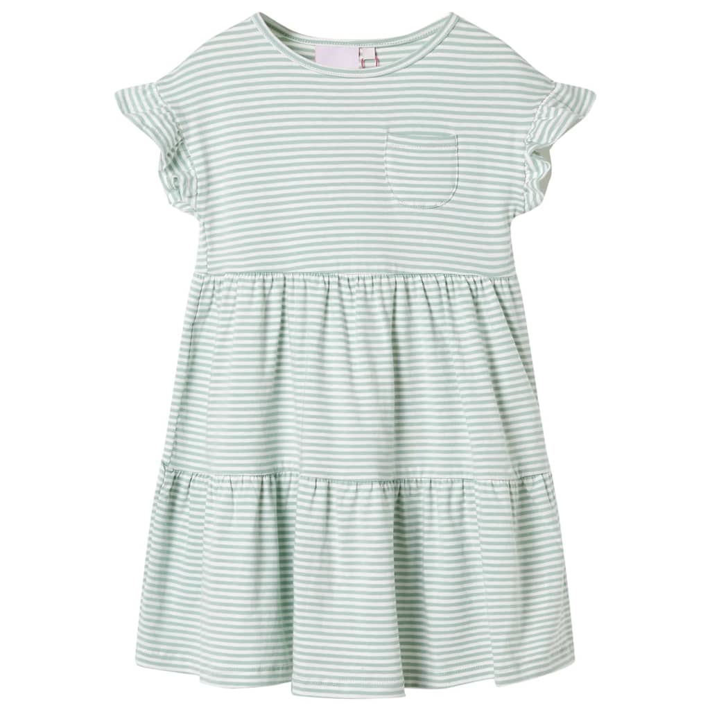 VidaXL Robe enfant avec volants sur les manches 116 menthe