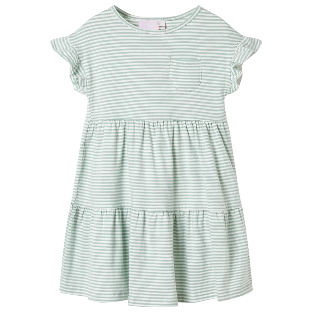 VidaXL Robe enfant avec volants sur les manches 140 menthe
