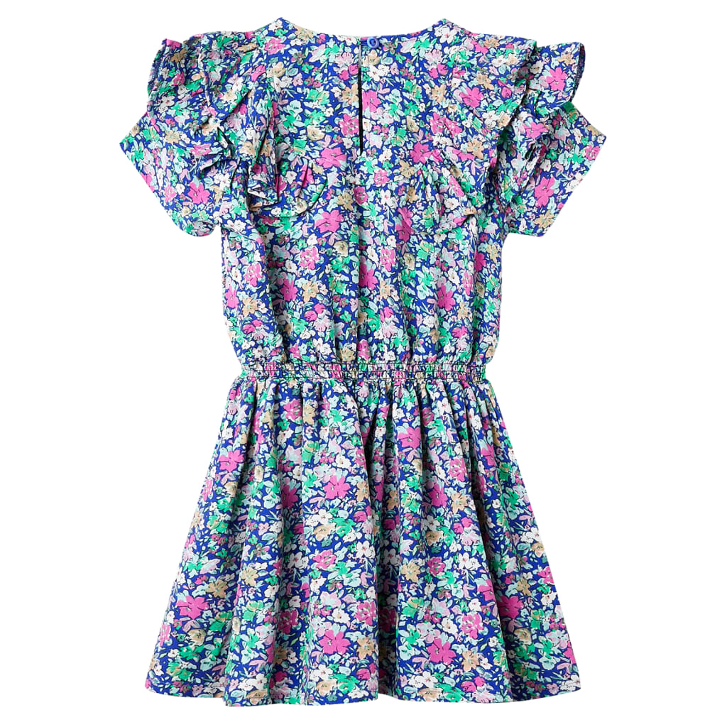 VidaXL Robe enfant à manches volantes 140 bleu cobalt