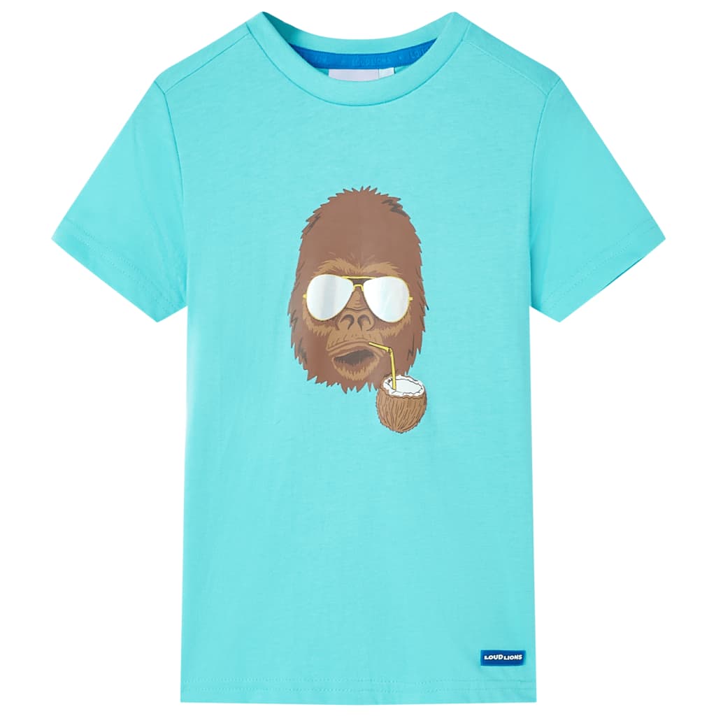 VidaXL Chemise enfant à manches courtes 116 bleu mer