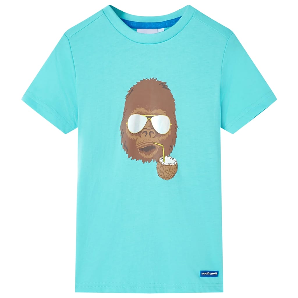 VidaXL Chemise enfant à manches courtes 128 bleu mer