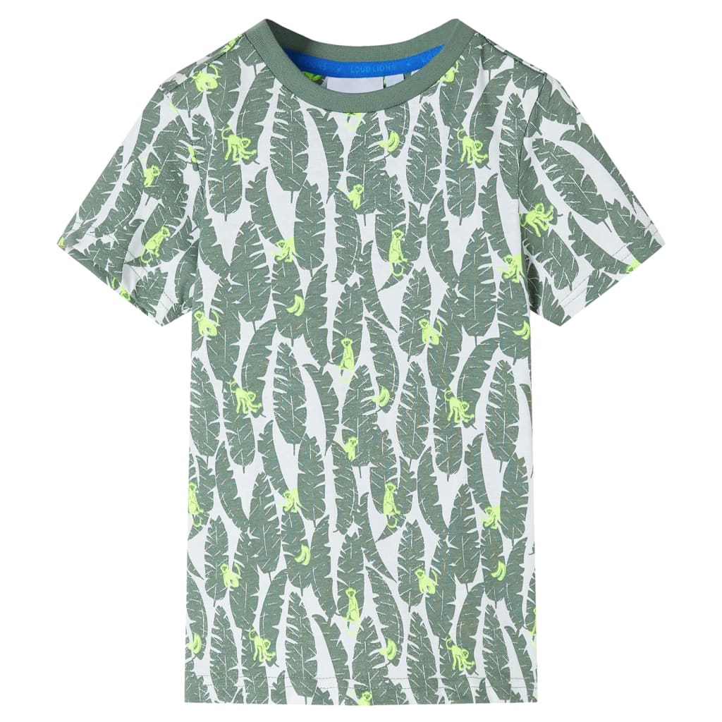 VidaXL Chemise enfant 104 écru et vert lierre foncé