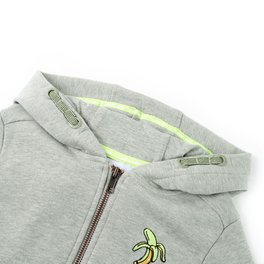 VidaXL Cardigan enfant avec capuche et fermeture éclair 116 kaki clair mélangé