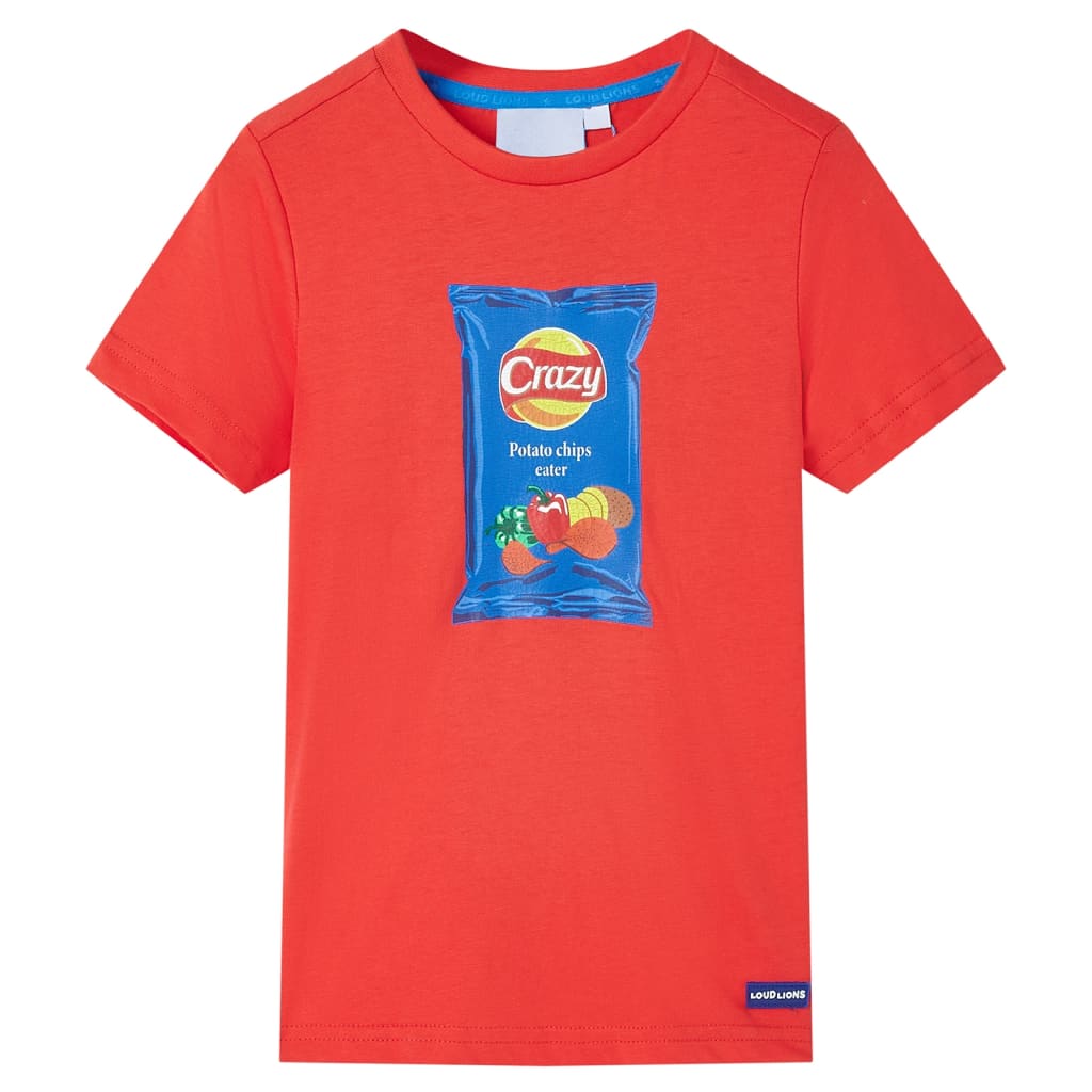 VidaXL Chemise enfant à manches courtes 116 rouge