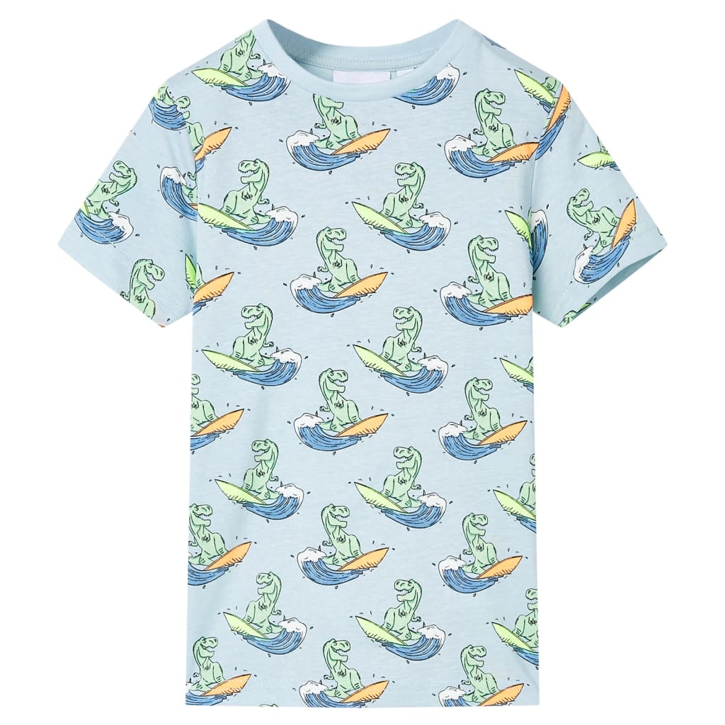 Vidaxl pyjama enfant manches courtes 140 bleu clair