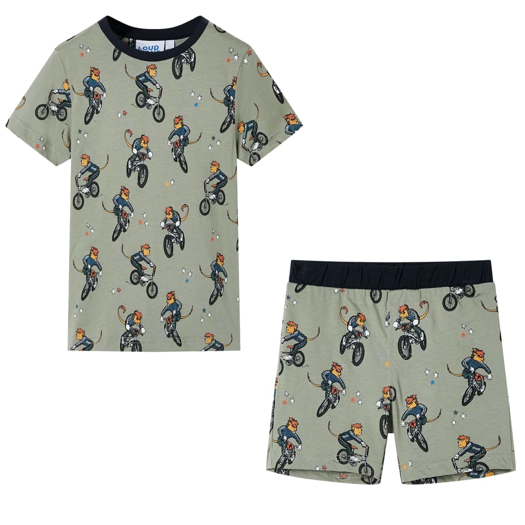 VidaXL Pyjama enfant à manches courtes 128 kaki clair