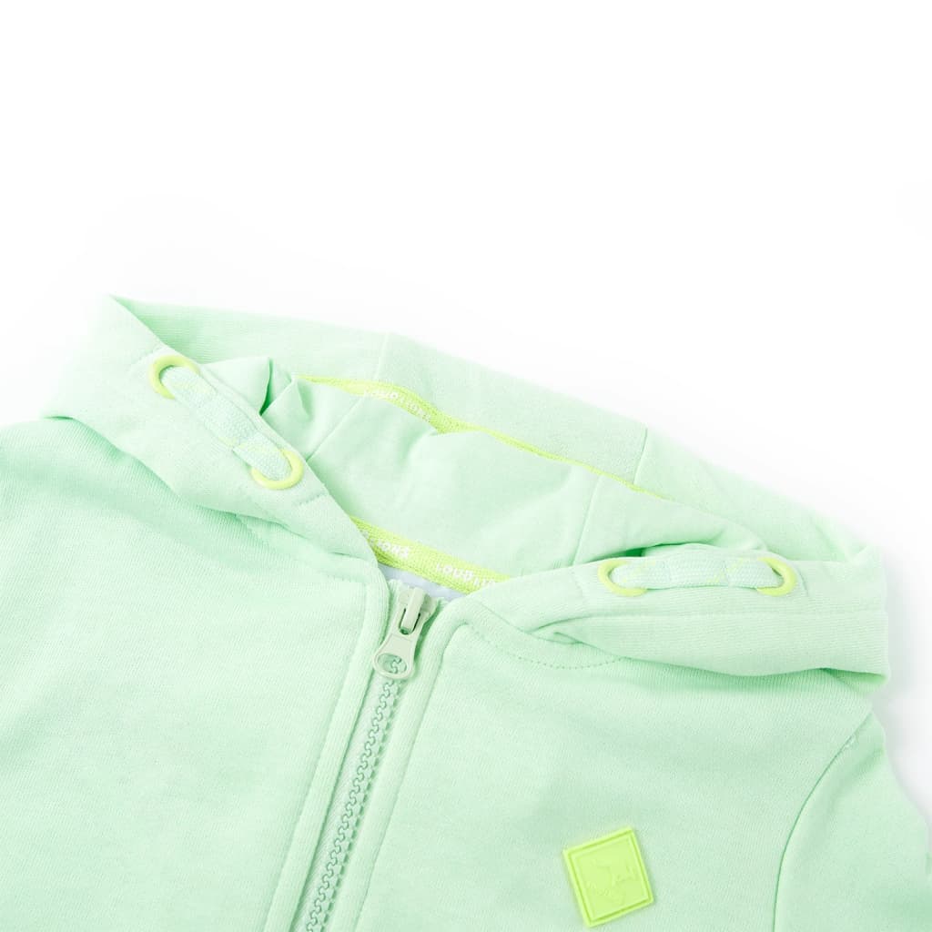 VidaXL Cardigan enfant avec capuche et fermeture éclair 92 vert vif