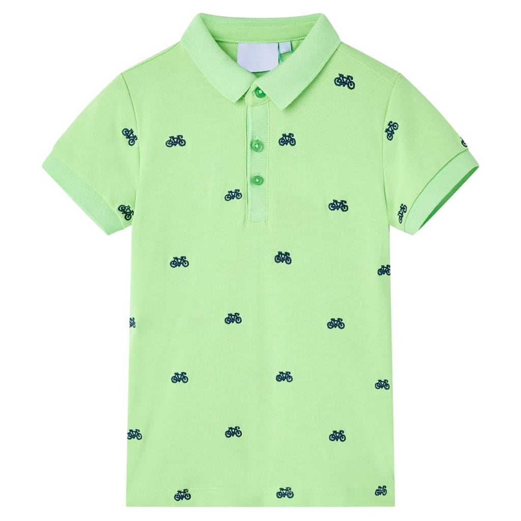 VidaXL polo enfant 128 vert fluo
