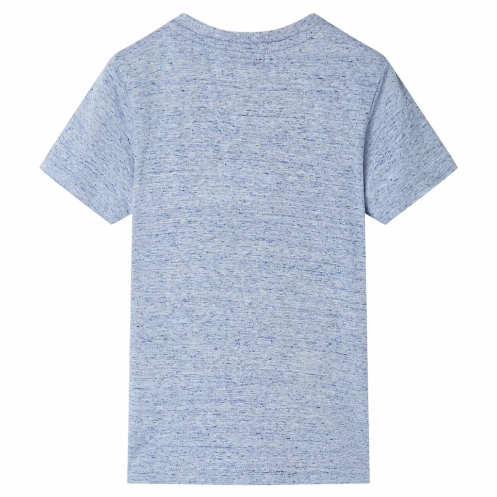 VidaXL Chemise enfant à manches courtes 128 bleu mélangé