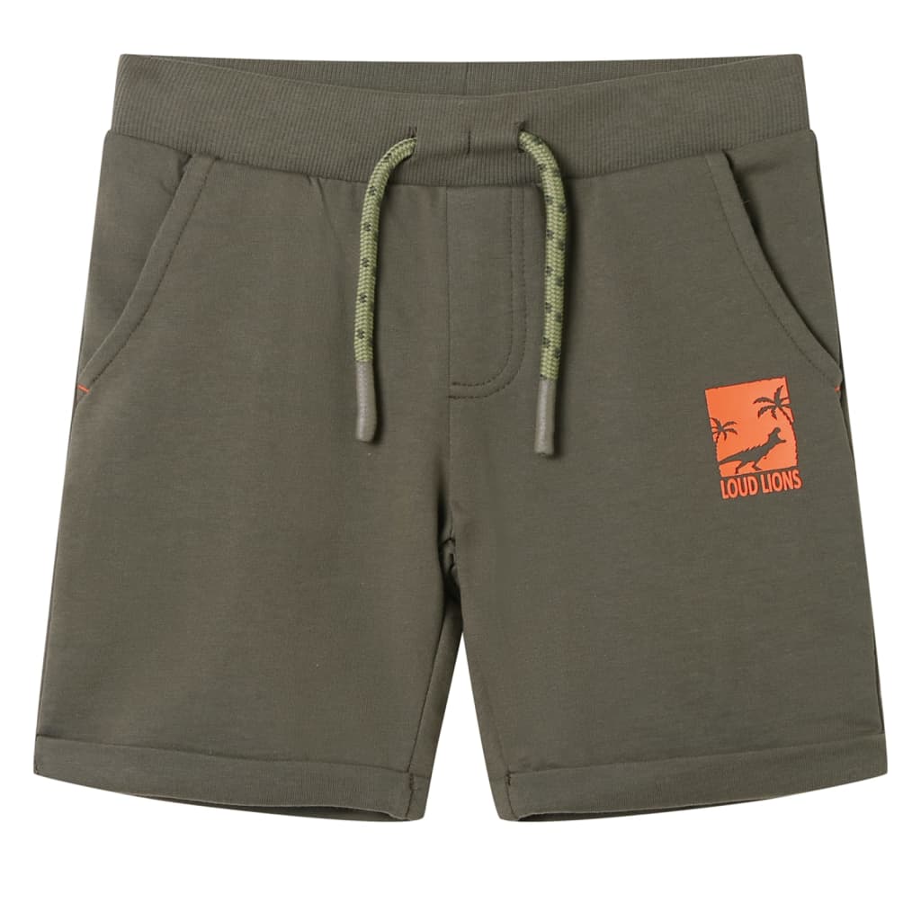 VidaXL Short enfant avec cordon de serrage 92 kaki foncé
