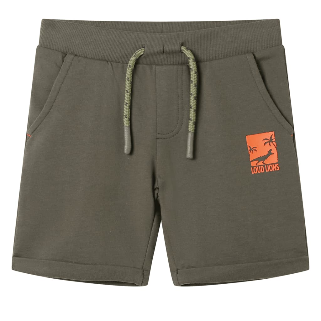 VidaXL Short enfant avec cordon de serrage 128 kaki foncé