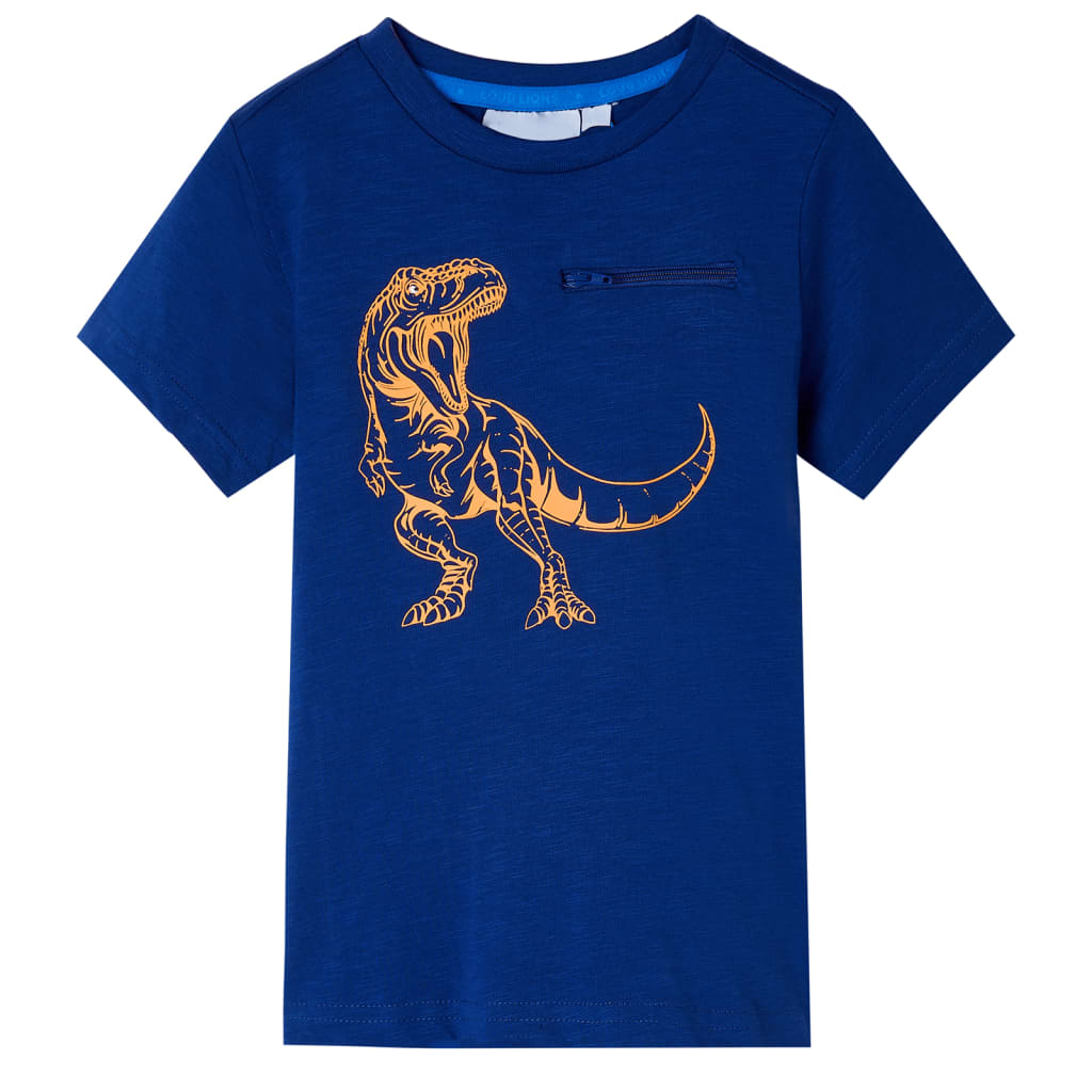 VidaXL Chemise enfant à manches courtes 128 bleu foncé