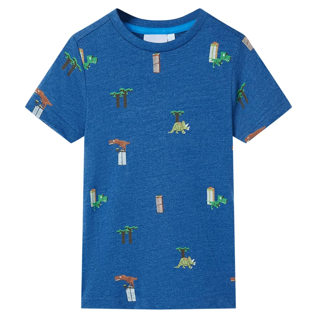 VidaXL Chemise enfant 92 bleu foncé mélangé