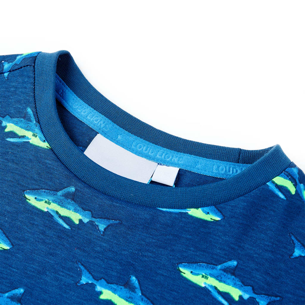 VidaXL Chemise enfant 140 bleu foncé