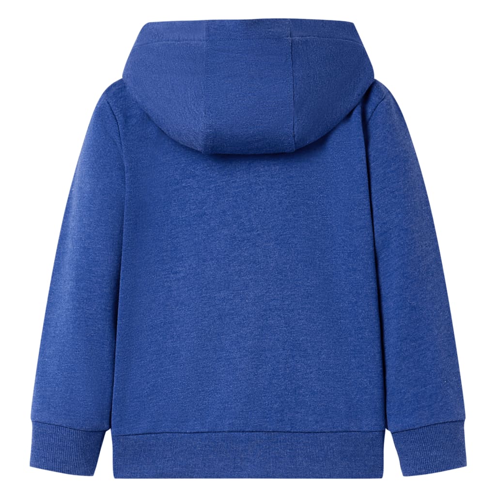 VidaXL Cardigan enfant avec capuche et fermeture éclair 140 bleu foncé mélangé