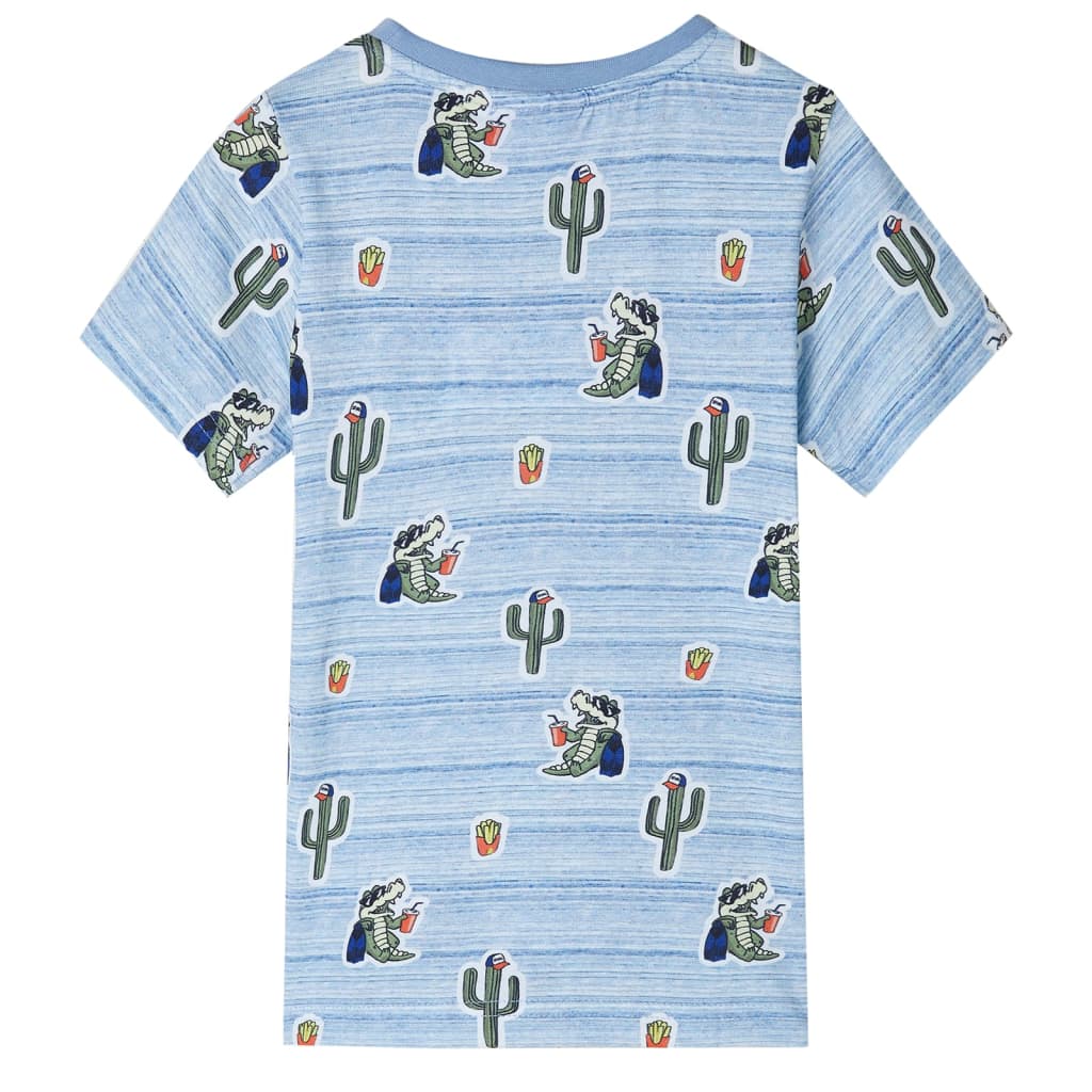 VidaXL Chemise enfant 116 bleu mélangé