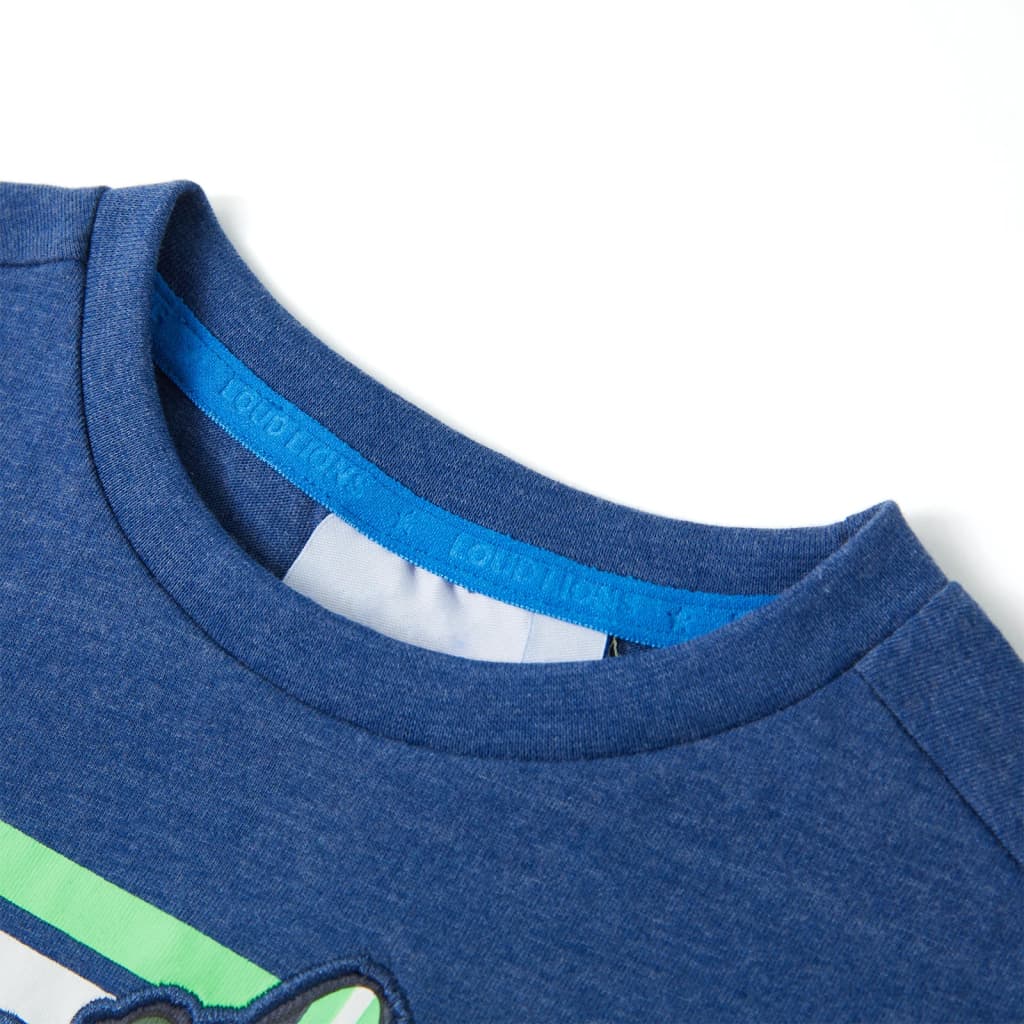 VidaXL Chemise enfant 92 bleu foncé mélangé