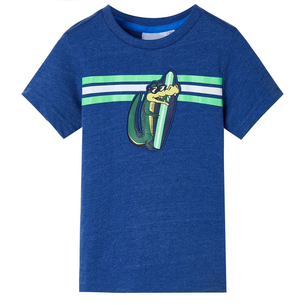 VidaXL Chemise enfant 128 bleu foncé mélangé