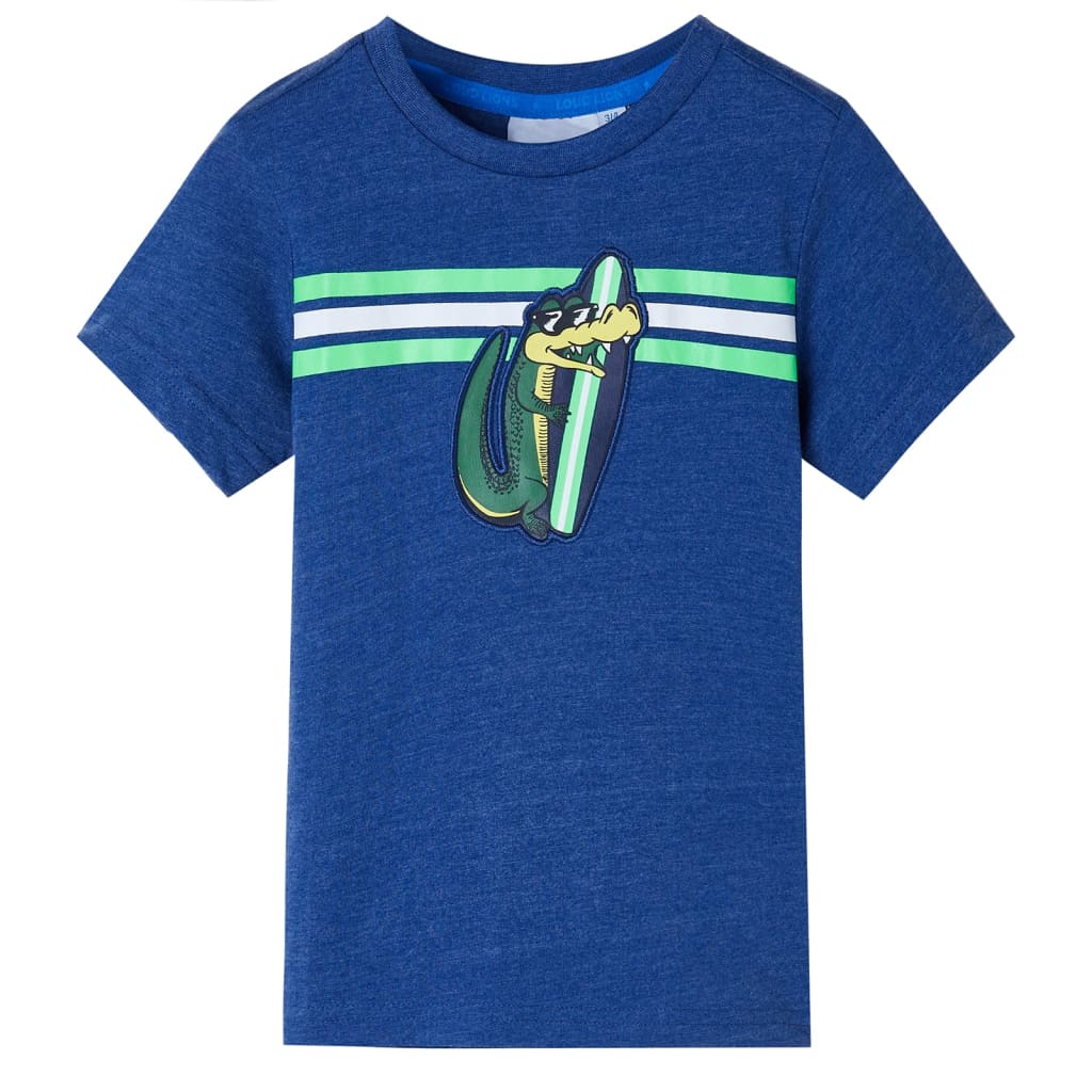 VidaXL Chemise enfant 140 bleu foncé mélangé