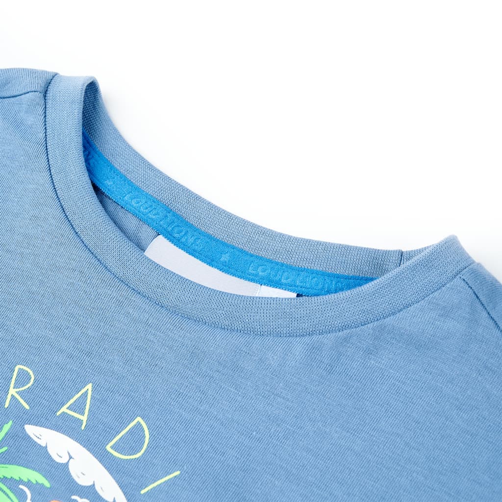 VidaXL Chemise enfant 104 bleu moyen