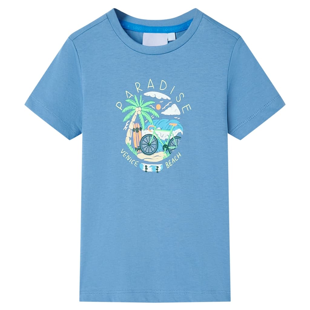 VidaXL Chemise enfant 128 bleu moyen