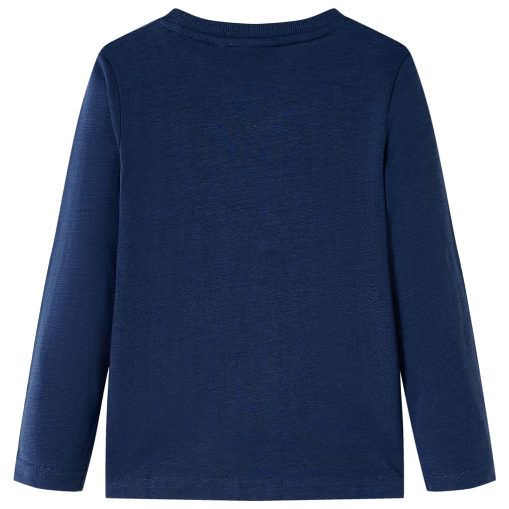 VidaXL Chemise enfant à manches longues 104 bleu marine mélangé