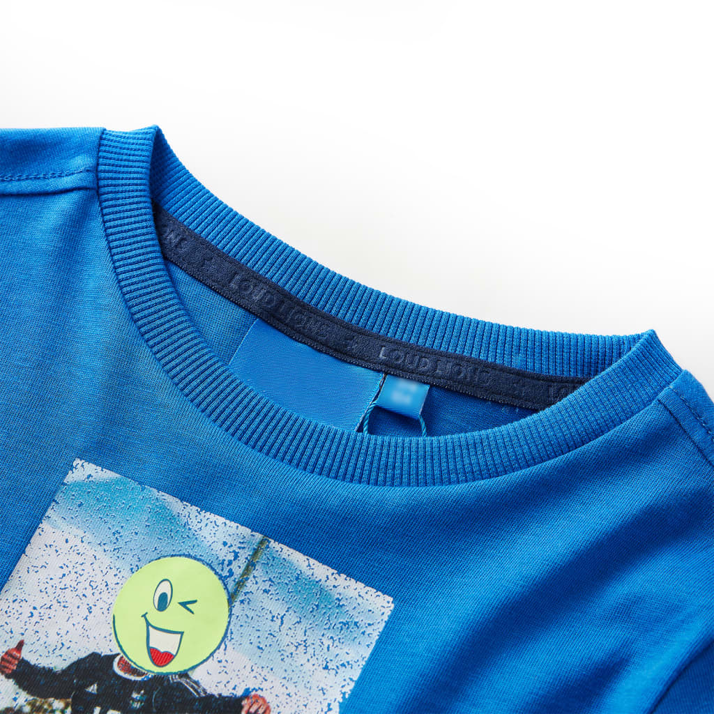 VidaXL Chemise enfant à manches longues 140 bleu cobalt