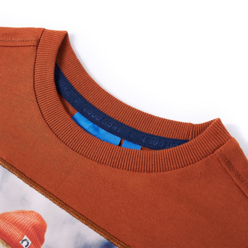 VidaXL Chemise enfant à manches longues 116 orange-marron