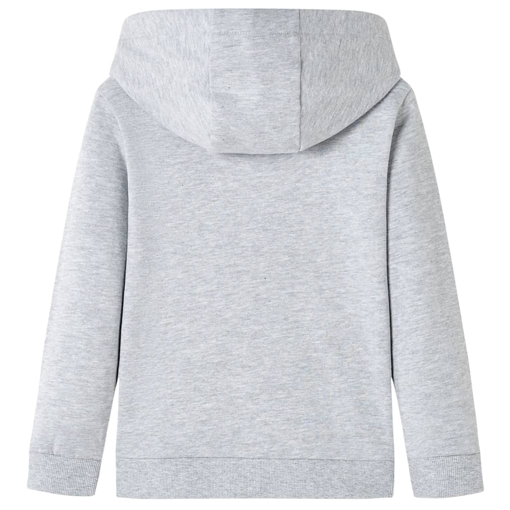 VidaXL Pull enfant à capuche 104 gris mélangé et orange