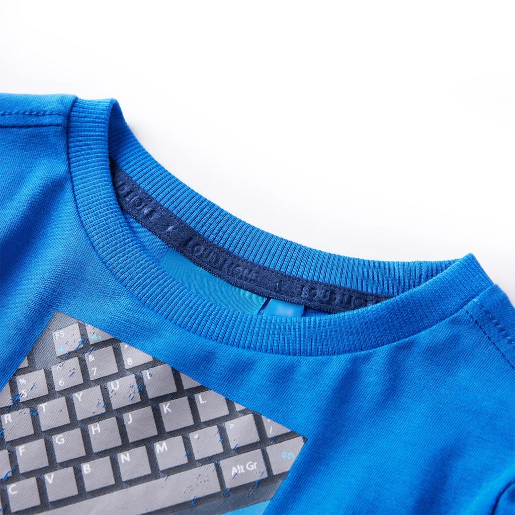VidaXL Chemise enfant à manches longues 104 bleu cobalt