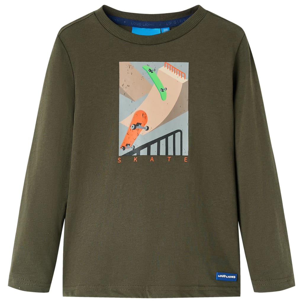 VidaXL Chemise enfant à manches longues 128 kaki