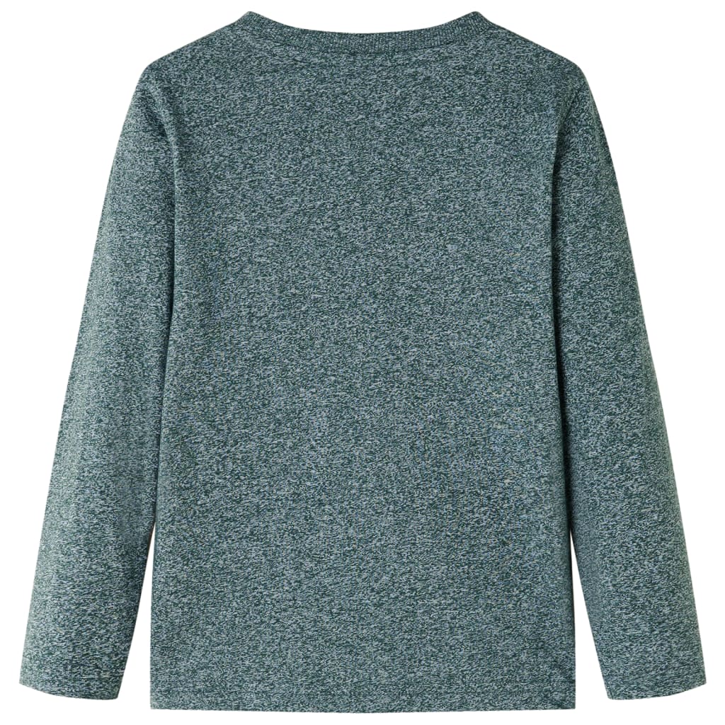 VidaXL Chemise enfant à manches longues 128 vert foncé mélangé