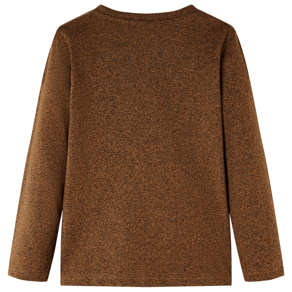 VidaXL Chemise enfant à manches longues 116 couleur cognac mixte