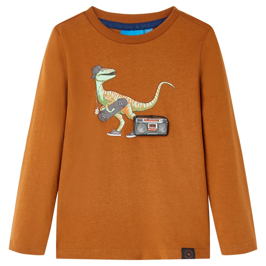 VidaXL Chemise enfant à manches longues 92 couleur cognac
