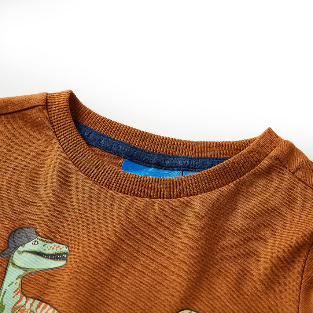 VidaXL Chemise enfant à manches longues 104 couleur cognac
