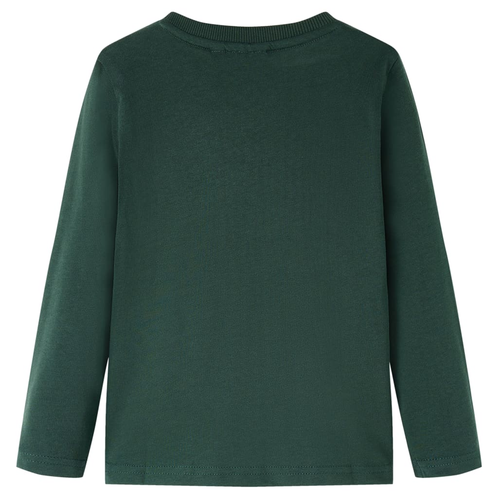 VidaXL Chemise enfant à manches longues 116 vert foncé