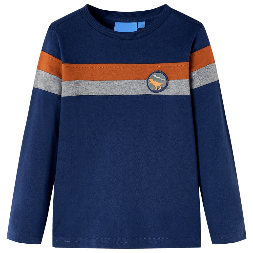 VidaXL Chemise enfant à manches longues 128 bleu marine