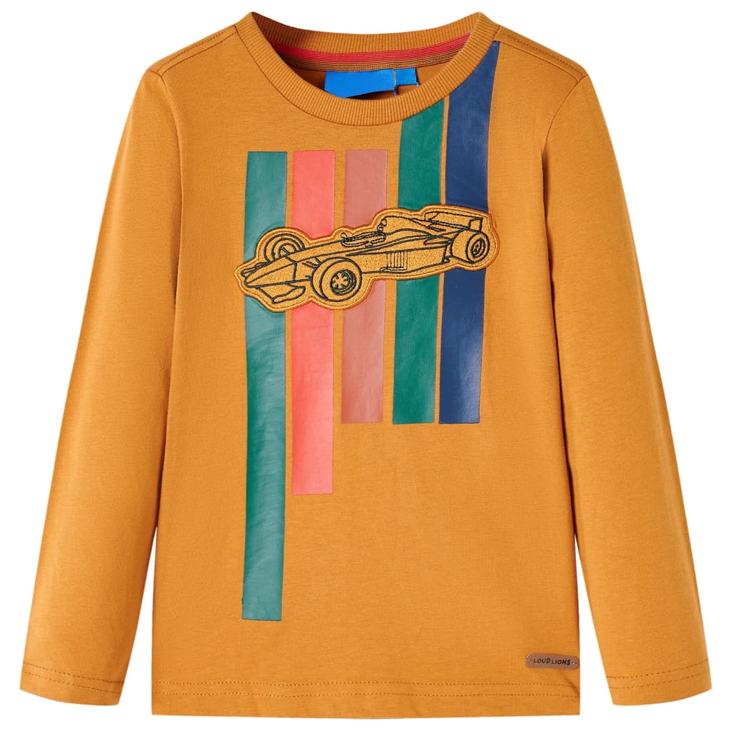 VidaXL Chemise enfant à manches longues 128 ocre foncé