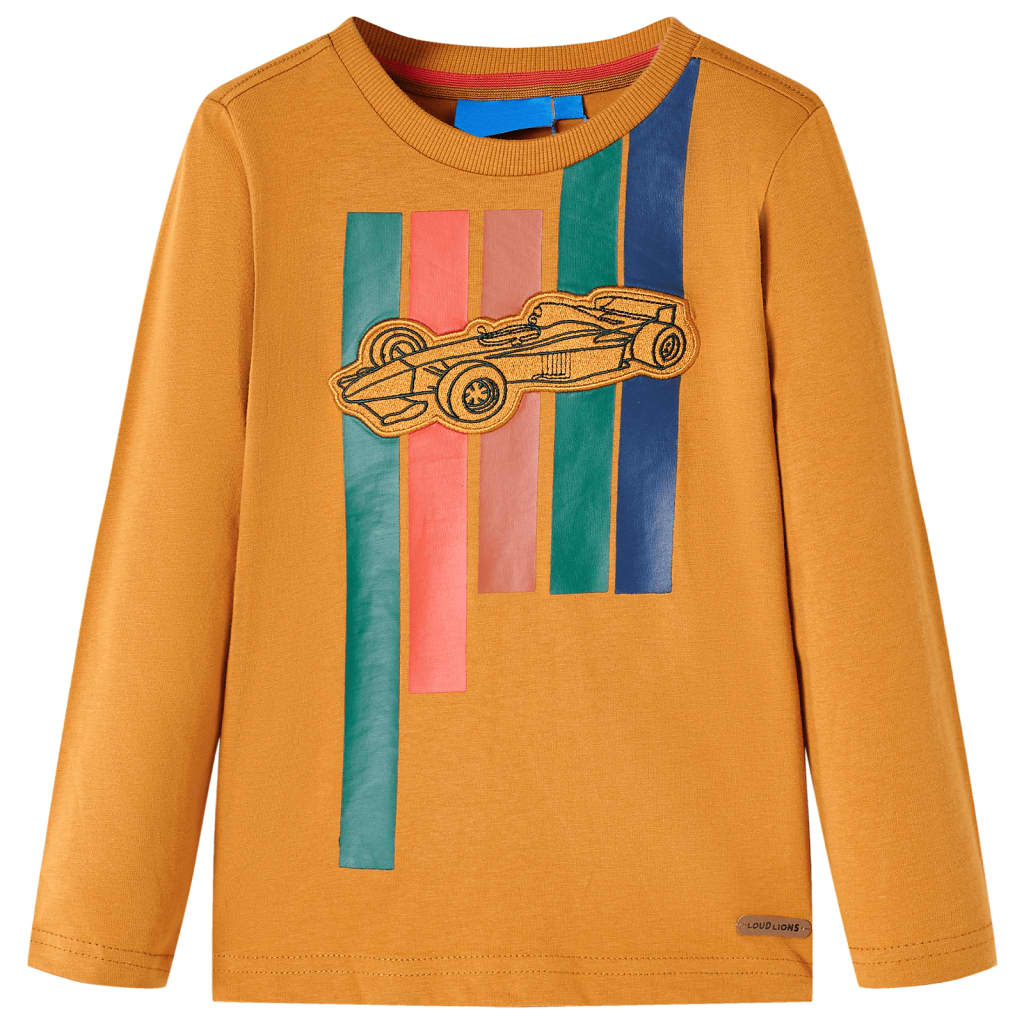 VidaXL Chemise enfant à manches longues 140 ocre foncé