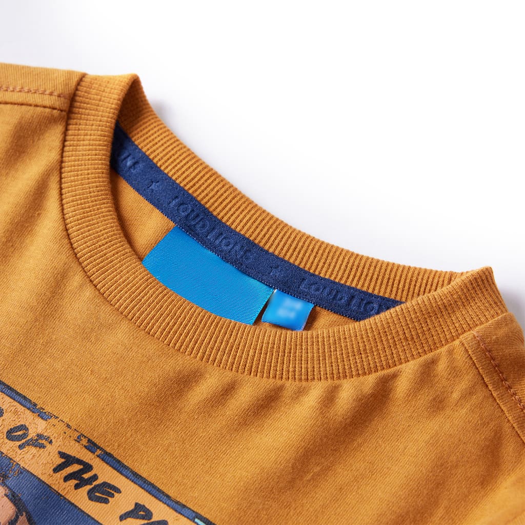 VidaXL Chemise enfant à manches longues 116 ocre foncé