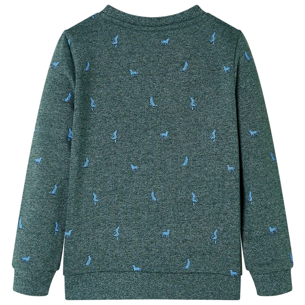 VidaXL Pull enfant 116 vert foncé mélangé
