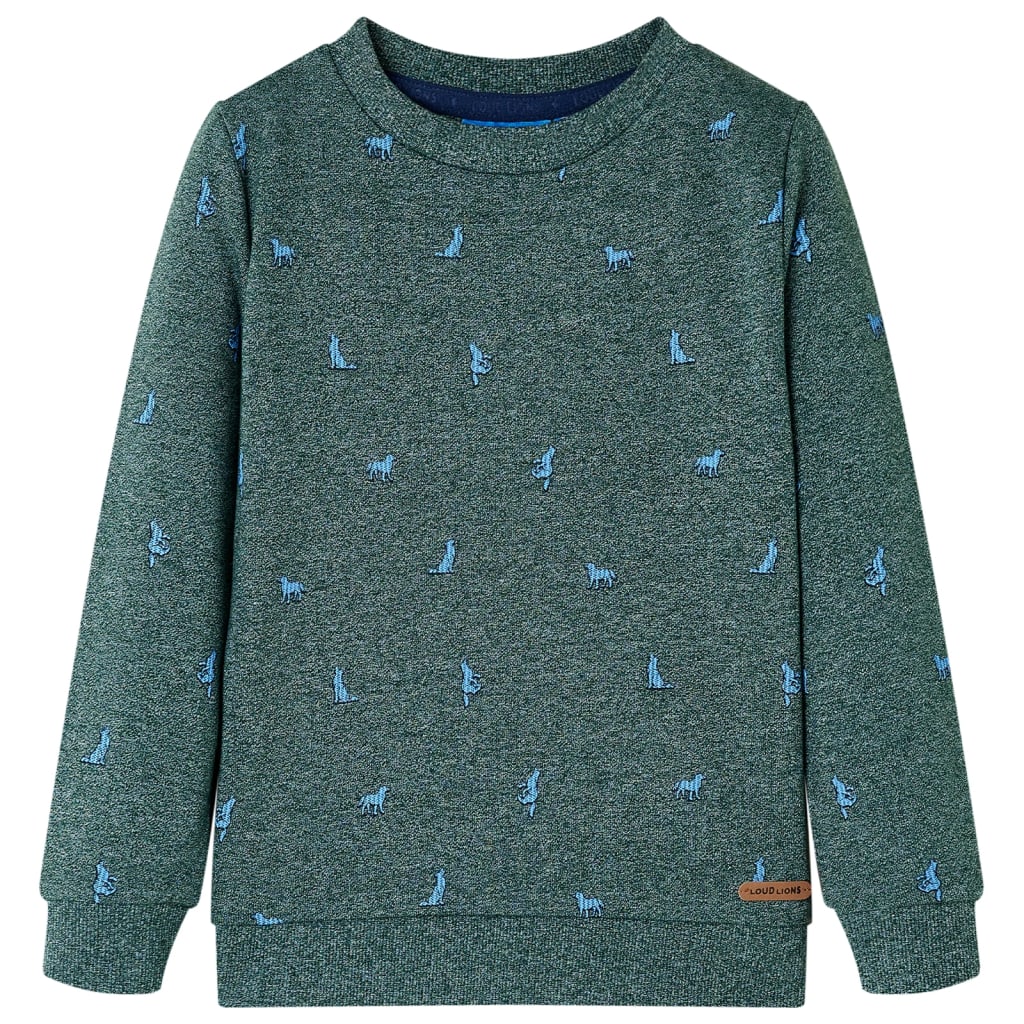 VidaXL Pull enfant 128 vert foncé mélangé