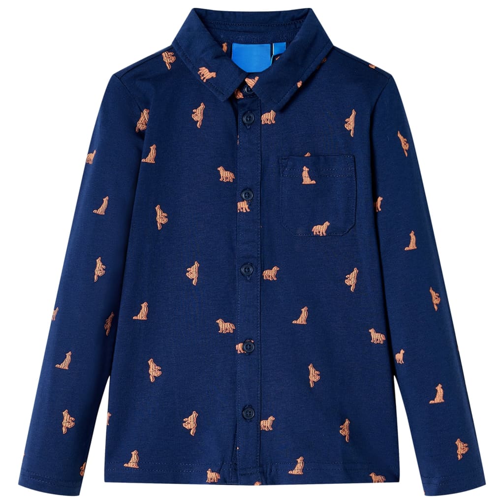 VidaXL Chemise enfant 140 bleu marine