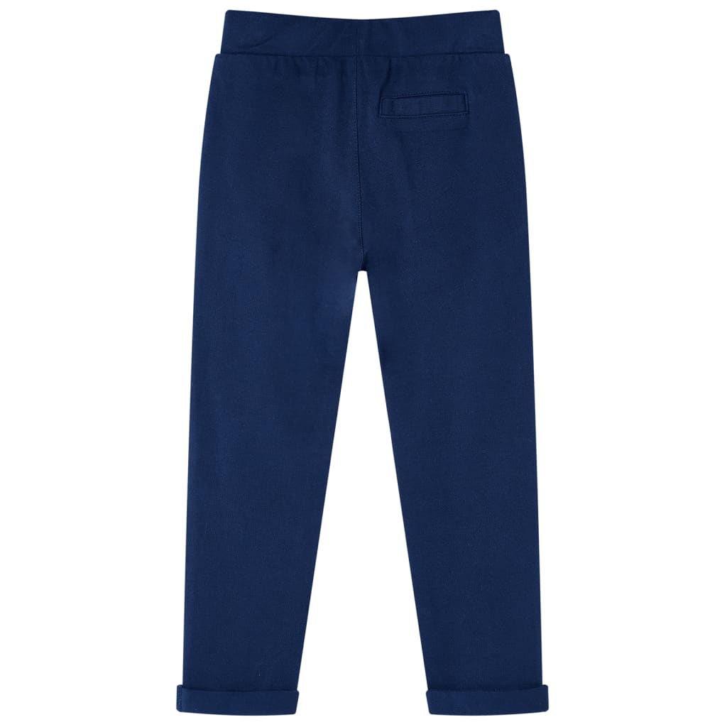 VidaXL Pantalon enfant avec cordon de serrage 128 bleu marine