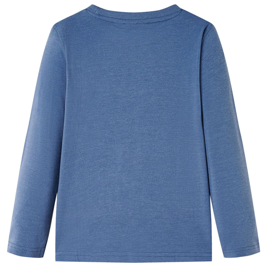 VidaXL Chemise enfant à manches longues 140 bleu mélangé