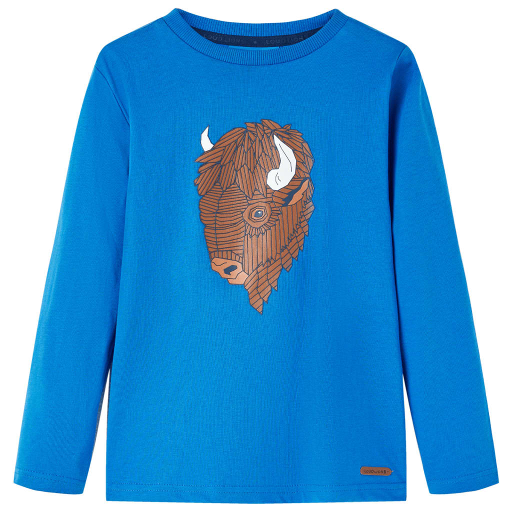 VidaXL Chemise enfant à manches longues 92 bleu cobalt