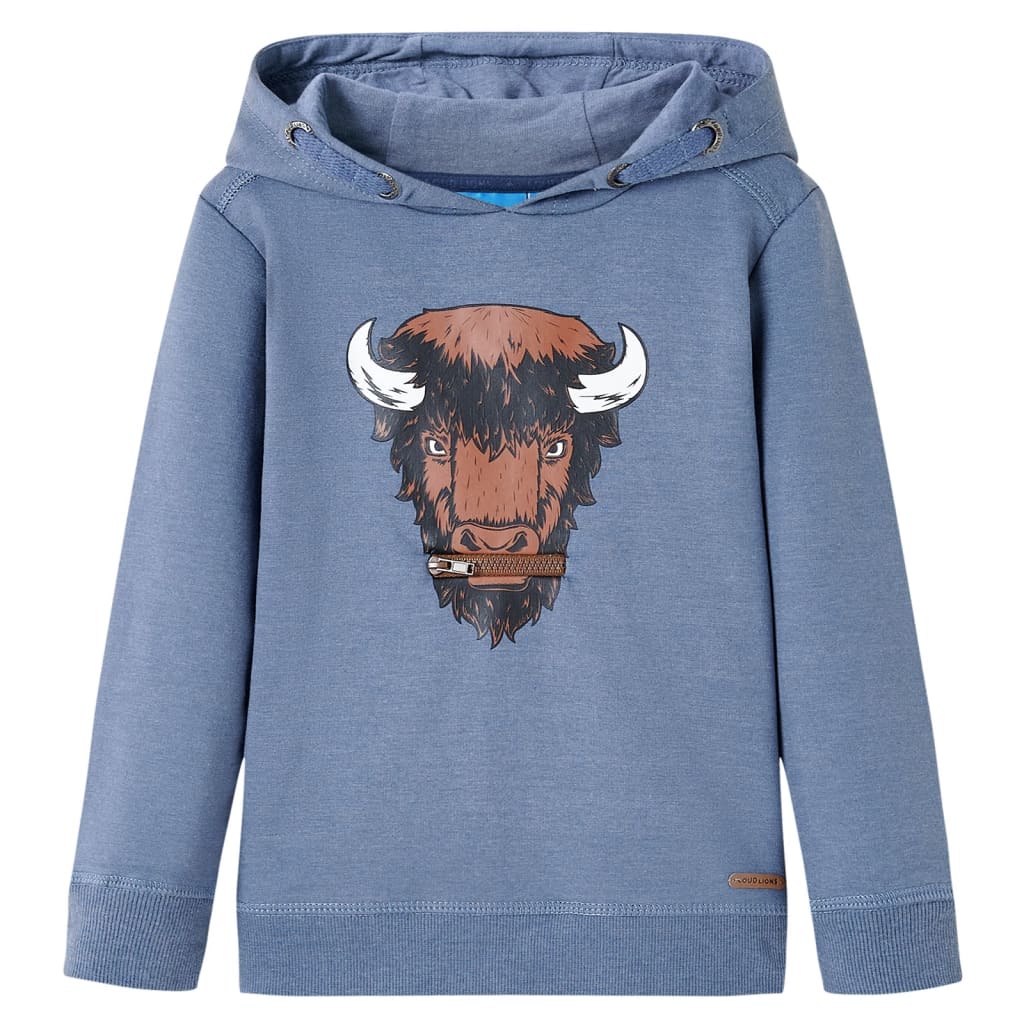 VidaXL Pull enfant à capuche 104 bleu mélangé